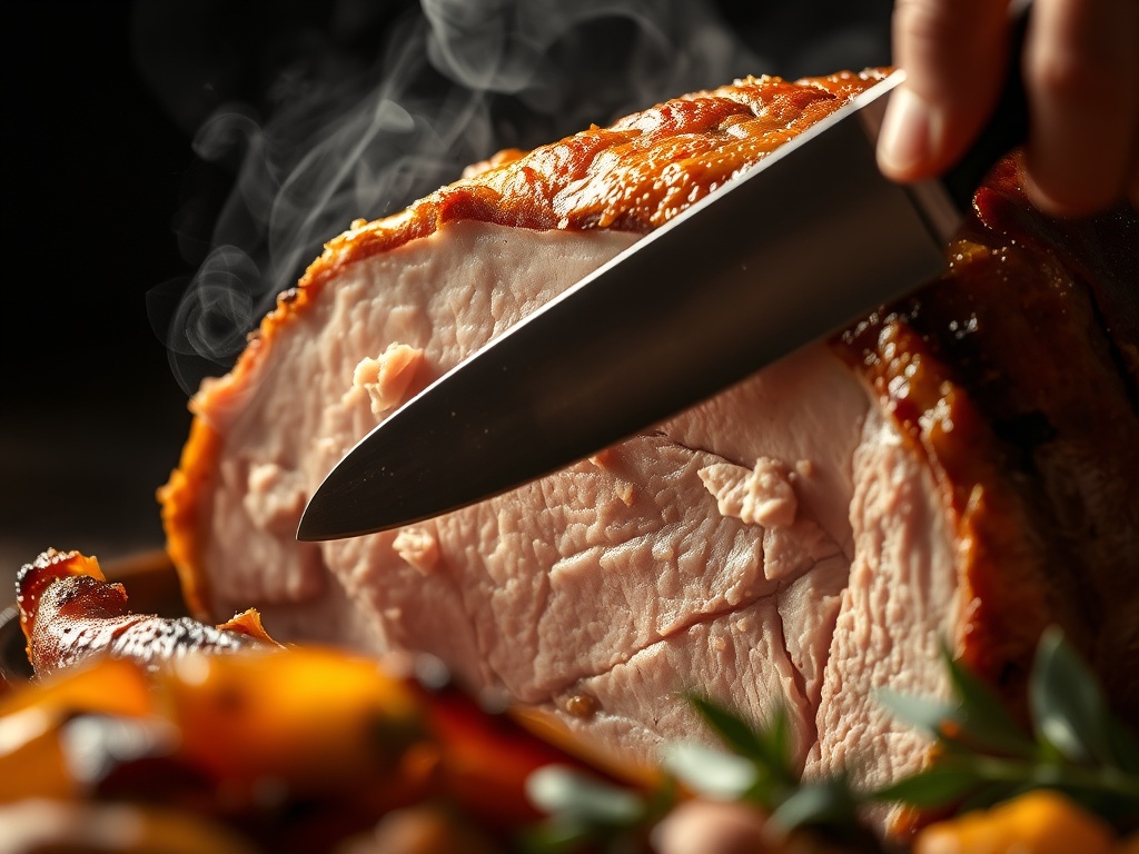 Frische Zutaten auf dem Küchentisch – Wurzelgemüse, Kräuter, Rindfleisch